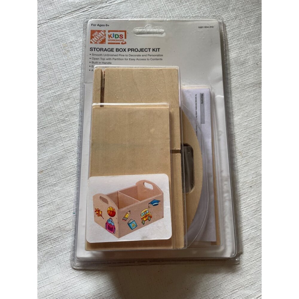 Kids Storage Box Project Kit With Partition & Stickers